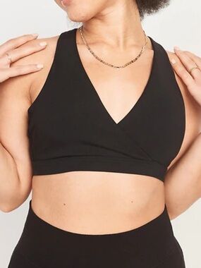 Old Navy nursing maternity bra Black Wrap cross front -Style adjustable straps